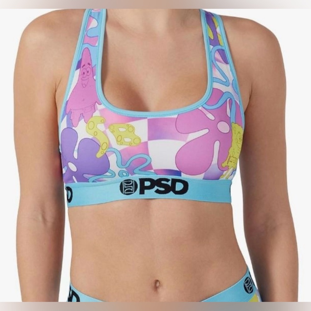 PSD Spongebob Sports Bra Racerback Sports Bra for Women